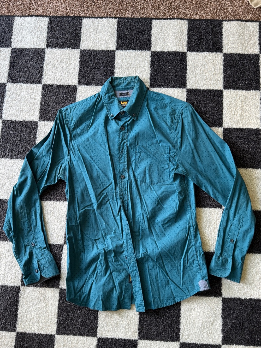 Lee Teal Long-Sleeve Button-Up Shirt